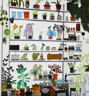 
	
		Jonas Wood, 
		American b.1977- 
		 
		Large Shelf Still Life, 2017;
		 
		offset...