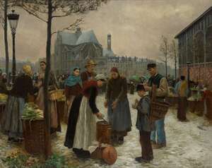 
	
		William Henry Bartlett, 
		Irish 1858-1932- 
		Hot Soup by the Church of...
