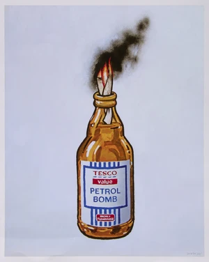 Banksy,&nbsp;British b. 1974-&nbsp;Tesco Petrol Bomb, 2011;&nbsp;Offset lithograph in colours on wove,&nbsp;printed...