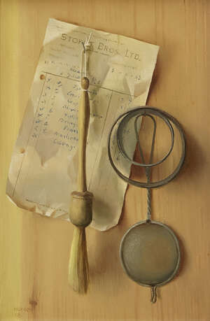 
	
		Gerald Norden, 
		British 1912-2000- 
		 
		Kitchen Wall; 
		 
		oil on board,...