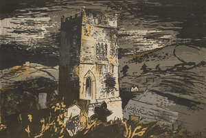 
	
		John Piper CH, British 1903-1992- Talland Church, Cornwall, 1944; lithograph in colours,...