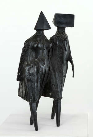 
	
		Lynn Chadwick RA, 
		British, 1914-2003 - 
		 
		Maquette VII Walking Couple, 1976;...