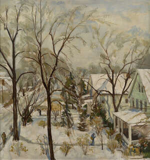 Gerald Vivian Davis,&nbsp;American 1899-1987 -&nbsp;Winter scene, 1968;&nbsp;oil on canvas, signed and dated lower...