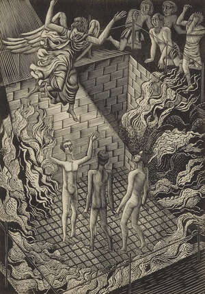 
	
		Eric Ravilious,
		British 1903-1942- 
		From Ballad Upon A Wedding, 1927;
		 
		two wood...