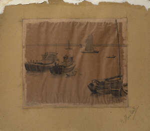 
	
		Bernard Leach (1887-1979), a watercolour of Chinese boats 
		Early to mid 20th century,...