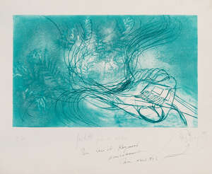 
	
		Jean Messagier,
		French 1920-1999-
		 
		Trigger for a Tree, 1985;
		 
		etching with...