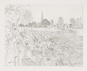 
	
		Anthony Gross CBE RA,
		British 1905-1984-
		 
		Homage to Constable- Salisbury...