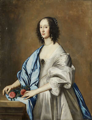 
	
		Follower of Sir Anthony van Dyck, 
		Flemish 1599-1641- 
		 
		Portrait of a lady,...