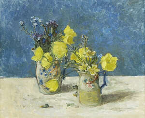 
	
		Carolyn Sergeant, 
		British 1937-2018 - 
		 
		Welsh Poppies and Forget-Me-Nots, 1990;...