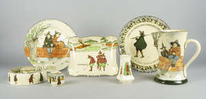 
	
		A Group of Royal Doulton Series ware comprising: a Royal Doulton square Golf dish,...