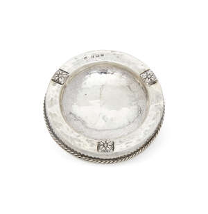 
	
		Edward Albert Jones, an Arts and Crafts small silver pin-tray
		Mark of A.E. Jones,...
