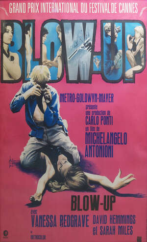 
	
		'Blow-Up' film poster,
		French version, 1970s;
		 
		offset lithograph in colours,...