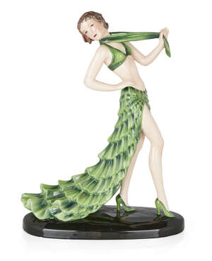 
	
		Stefan Dakon (1904-1992) for Goldscheider, 
		 
		'Rumba' model of female dancer in...
