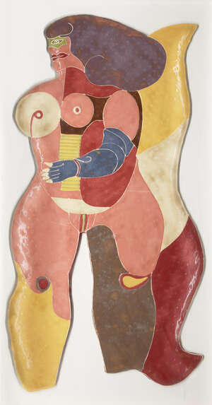 
	
		Richard Lindner, 
		German/American 1901-1978- 
		Blauer Busenengel, 1970; 
		mixed media...