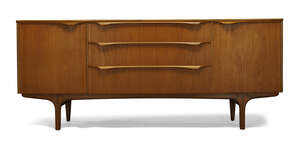 
	
		Sutcliffe of Todmorden, a teak sideboard    
		c.1960, manufacturer's label to inner...