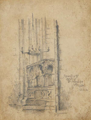 
	
		Walter Greaves, 
		British 1846-1930- 
		 
		Fragments of the Shrine of Frideswide in...