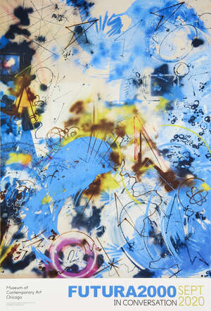 
	
		Futura 2000, 
		American b.1955-
		 
		Sports In Space with Air Force Blue, 2020;
		 
		