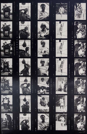 Terry O'Neill CBE, 
 
British b. 1938-
 
Muhammed Ali, 1972;
 
contact sheet of Muhammad Ali...