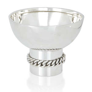 
	
		Jean Despres (1889-1990), 
		 
		Rope twist Coupe, circa 1950, 
		Silver plate, 
		