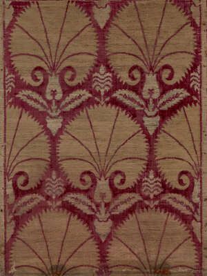 
	
		An Ottoman voided silk velvet and metal thread textile panel, Bursa or Istanbul, Turkey,...