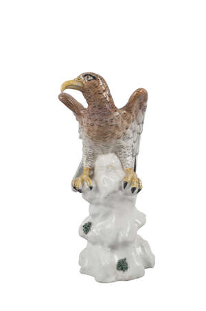 
	
		A European porcelain model of an eagle, in the Meissen style, after a model by J.J....