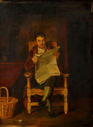 
	
		British School, 
		late 19th century- 
		 
		Man in a tavern, and Man reading;...