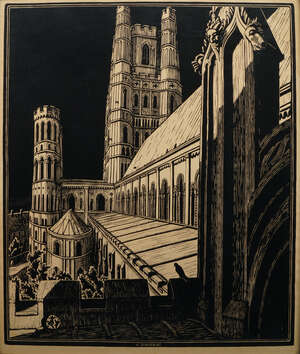 
	
		AMENDMENT: please note the medium of this work is linocut on wove.
		 
		Gwen Raverat...