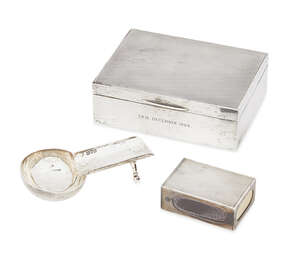
	
		An Edwardian silver pipe rest, Chester c.1904, Haseler Brothers (Edward John Haseler &...