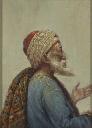 
	
		European Orientalist School, 
		late 19th/early 20th century- 
		 
		Study of a man in...