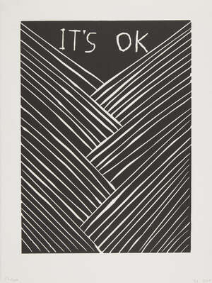 
	
		David Shrigley OBE,
		British b.1968-
		 
		It's OK, 2015;
		 
		linocut on 300gsm...