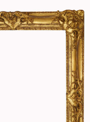 
	
		A French Gilded Composition Louis XV Style Pierced and Swept Frame, mid 20th century,...