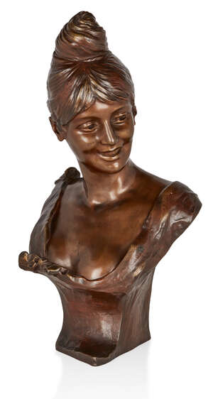 
	
		George van der Straeten (1856-1941), 
		 
		Bust of an Art Nouveau maiden, circa 1900,...