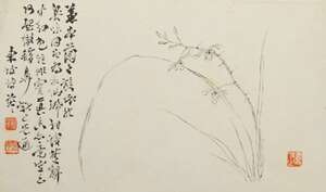 
	
		YAO HUA (1876-1930), ink on paper, concertina album of six leaves, studies of irises,...
