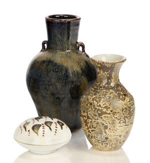 
	
		Trevor Corser (1938-2015), a stoneware vase  
		c.1980, impressed seals to side 
		A...