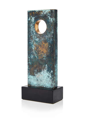 
	
		Chris Buck, 
		British b.1956- 
		 
		We Brightly Shine; 
		bronze with a green patina...