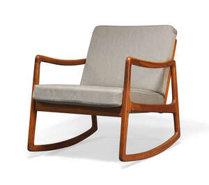 
	
		Ole Wanscher (Danish 1903-1985), a model 'FD-120' teak rocking chair for France & Son