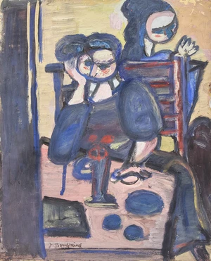 Jacob Bornfriend,&nbsp;Czech/British 1904&ndash;1976 -&nbsp;Three works including 'Seated figure';&nbsp;oil on paper,...