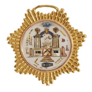 
	
		A French Napoleonic prisoner of war Masonic jewel, late 18th century/early 19th century, 