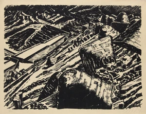 Edward Wadsworth ARA,&nbsp;British 1889-1949,&nbsp;Ladle Slag, Old Hill II, 1920;&nbsp;monochrome lithograph on...
