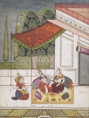 
	
		An illustration to a Ragamala series, Hyderabad, Deccan, late 18th Century, opaque...