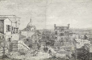 
	
		Giovanni Antonio Canal, il Canaletto, 
		Italian 1697-1768- 
		 
		Veduta immaginaria...