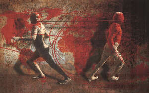 
	
		Hossein Khosrojerdi, 
		Iranian b.1957- 
		 
		Flight, 2006; 
		 
		mixed media on on...