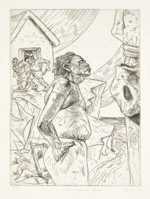 
	
		Peter Howson OBE, 
		Scottish b.1958- 
		 
		The Broken Yacht, 1990; 
		 
		etching on...