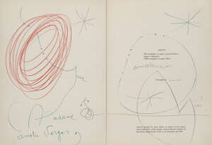 
	
		Joan Miró, 
		Spanish 1893-1983-
		 
		 
		Sans titre, (double page of the catalogue...