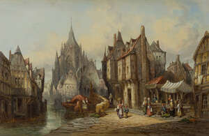 
	
		Henry (Henri) Schäfer, 
		 
		French 1833-1916- 
		 
		Views of Dordrecht and St...