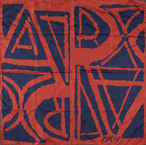 
	
		Sandra Blow RA, 
		British 1925-2006-
		 
		Royal Academy Silk Scarf;
		 
		pure silk...