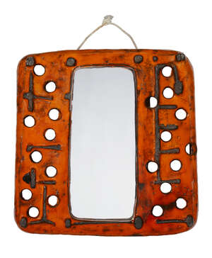 
	
		Juliette Derel (1918-2007), a glazed ceramic and illuminated mirror    
		c.1960, signed...