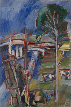 
	
		John Watson, 
		British 1923-1992 - 
		 
		The Fisherman, 1990; 
		 
		oil on canvas,...