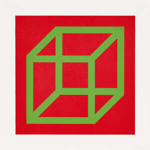 
	
		Sol Lewitt,
		American 1928-2007-
		 
		Open Cube in Colour on Colour, 2003;
		 
		