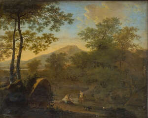 
	
		Follower of Jan Frans van Bloemen, called l'Orizzonte, 
		Flemish 1662-1749- 
		 
		